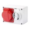 400V 32A 3-PHASE 3P+E SWITCHED INTERLOCKED SOCKET RED IP44